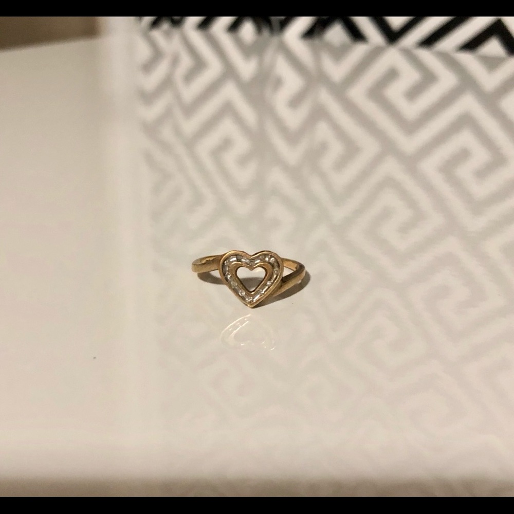 10K Yellow Gold Heart Ring